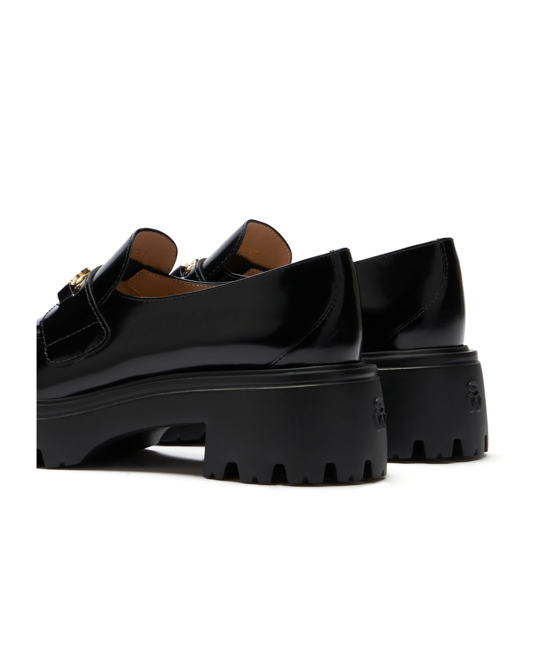 Stuart Weitzman Square Head Loafer Shoes In Black