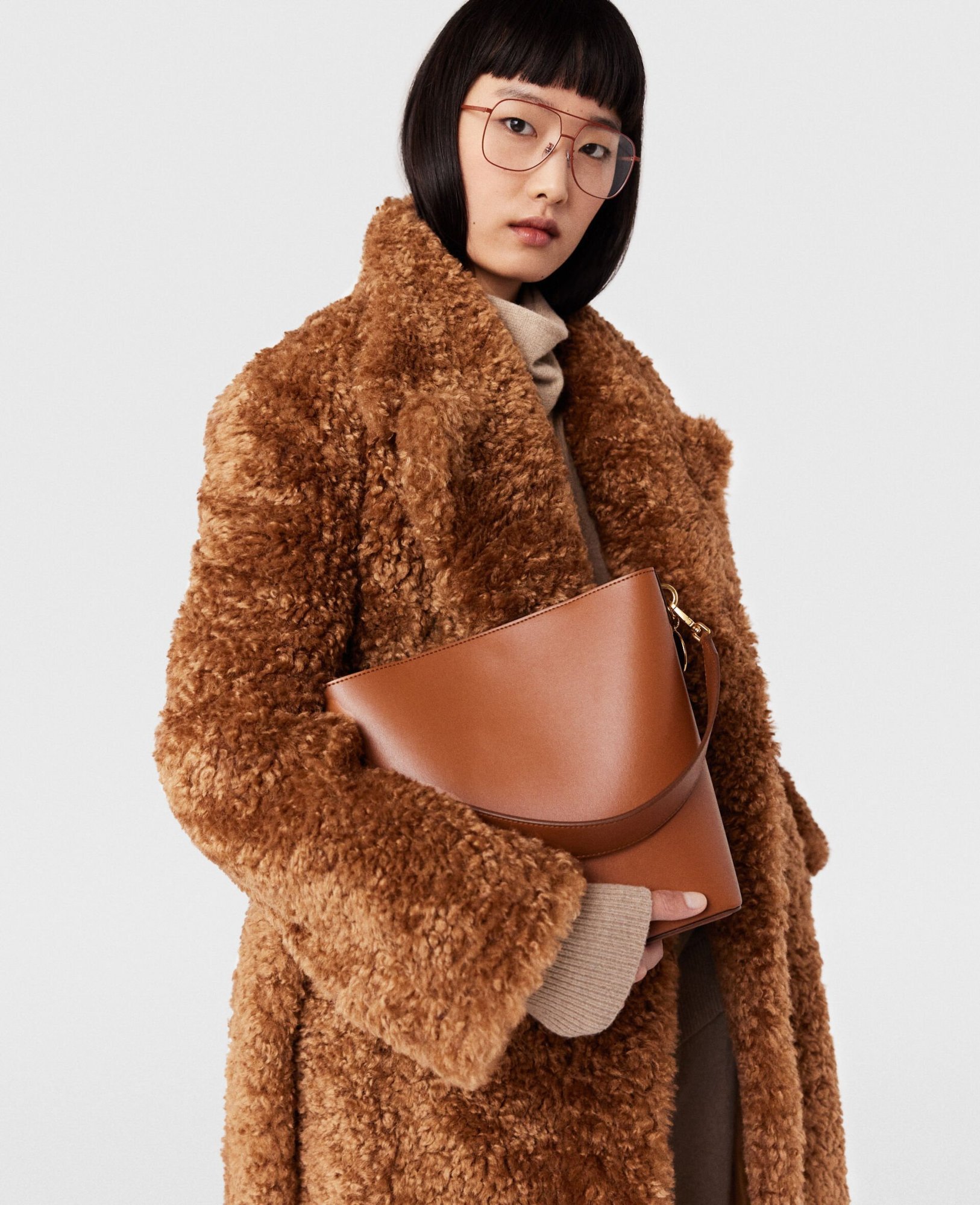 Stella Mccartney Frayme Bucket Bag In Brown