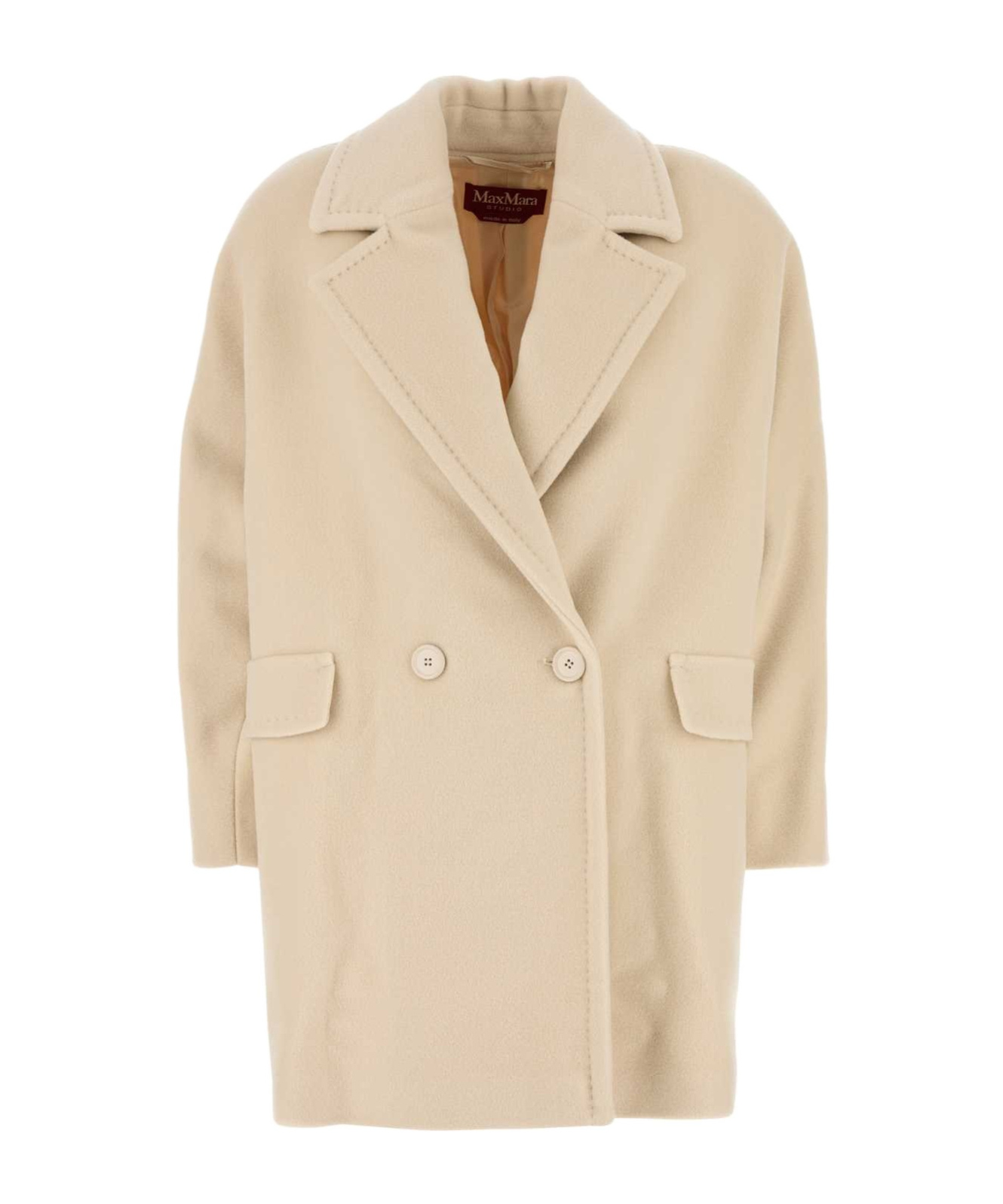 Shop Max Mara Molo Double-breasted Long-sleeved Coat