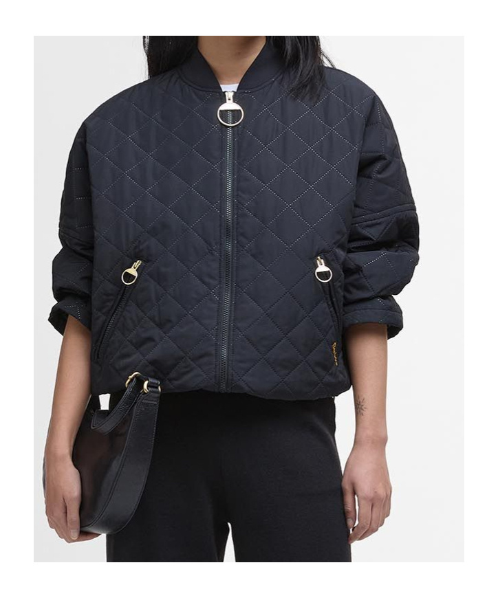 Barbour Emlyn Quilted Pilot Jacket In Black