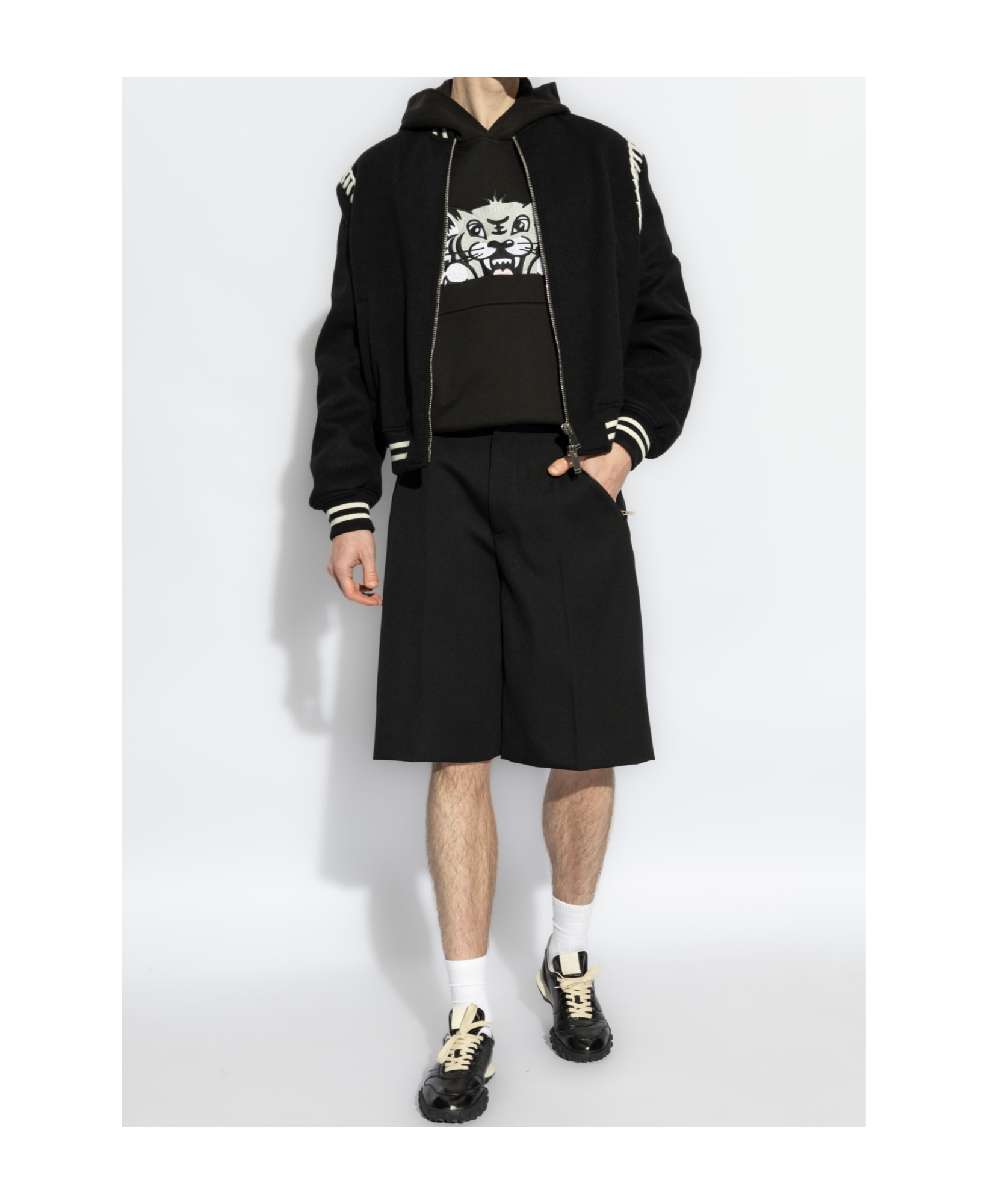 Kenzo Felpa In Cotone Nero Uomo In Black