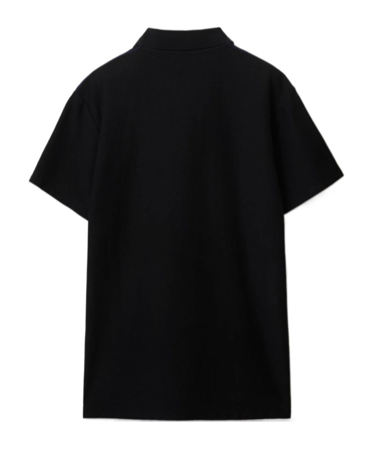 Burberry Organic Cotton Ekd Polo Shirt In Black