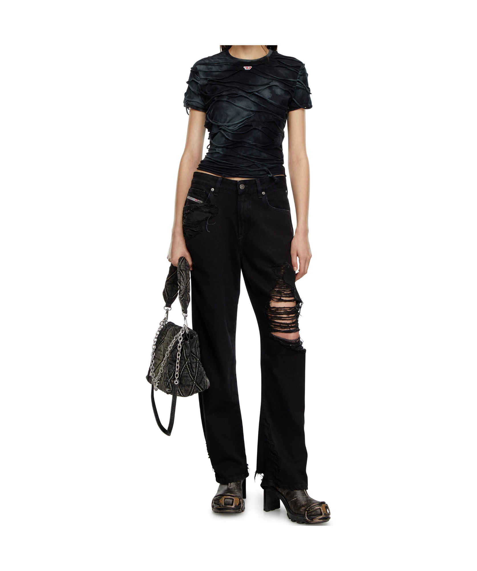 Diesel Straight Jeans In Black