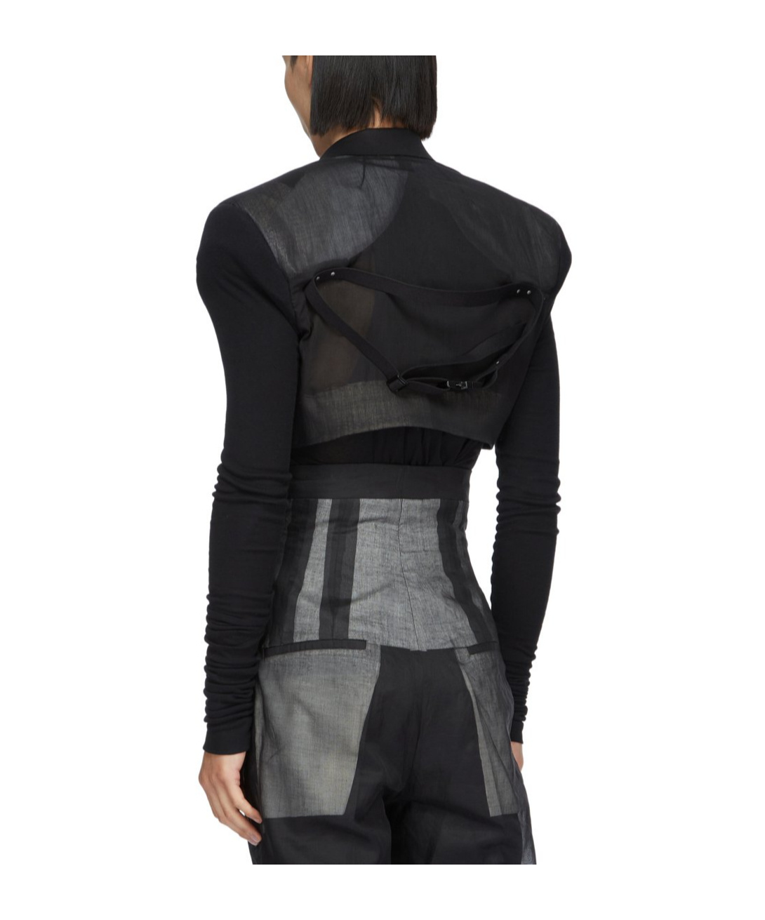 Rick Owens Cobra Micro Tatlin Cropped Blazer In Black