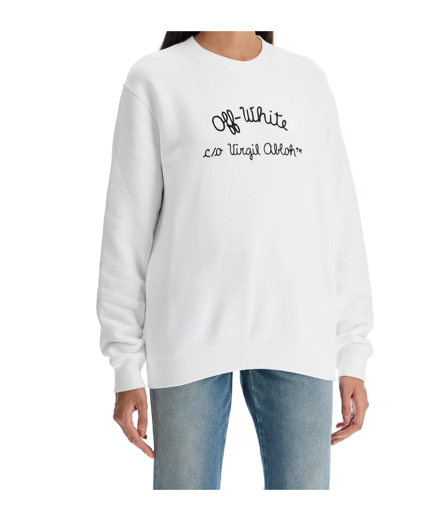 Off-white Crewneck Sweatshirt With In White