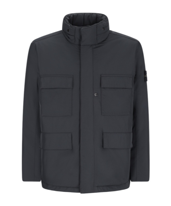 Stone Island Compass-badge Field Jacket In Black