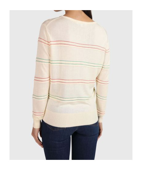 Shop Tommy Hilfiger Striped Sweater In Nude