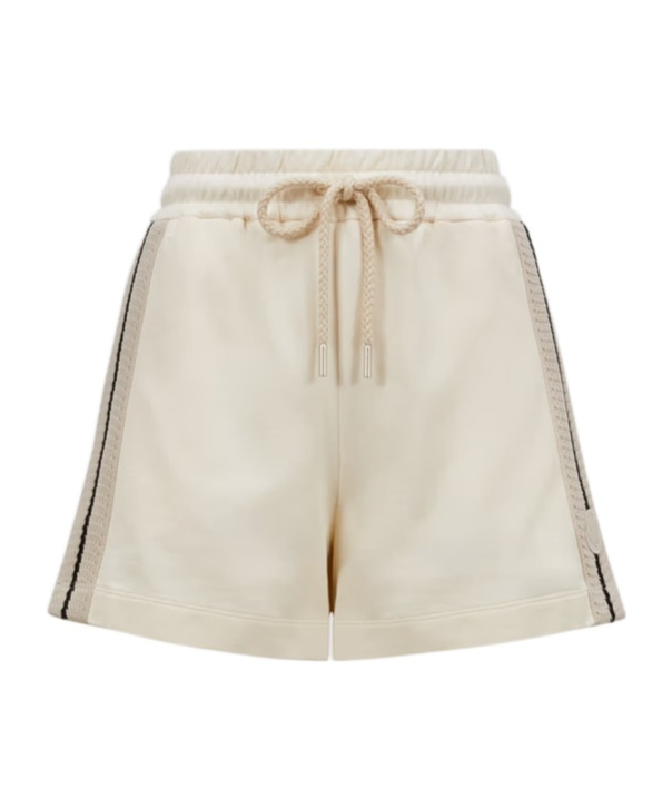 Moncler Short En Coton Avec Détails En Crochet In White