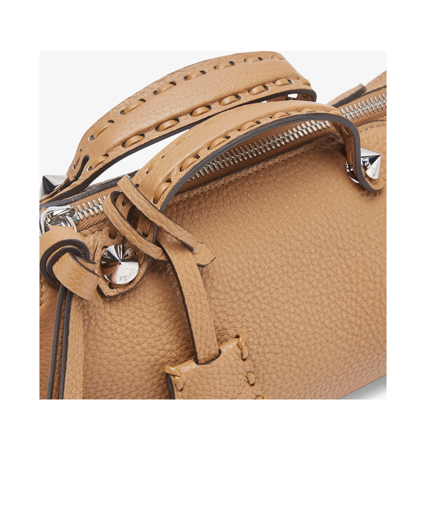 Fendi Cappuccino-colored Selleria Mini-bag With 156 Hand-sewn Stitches In Nude