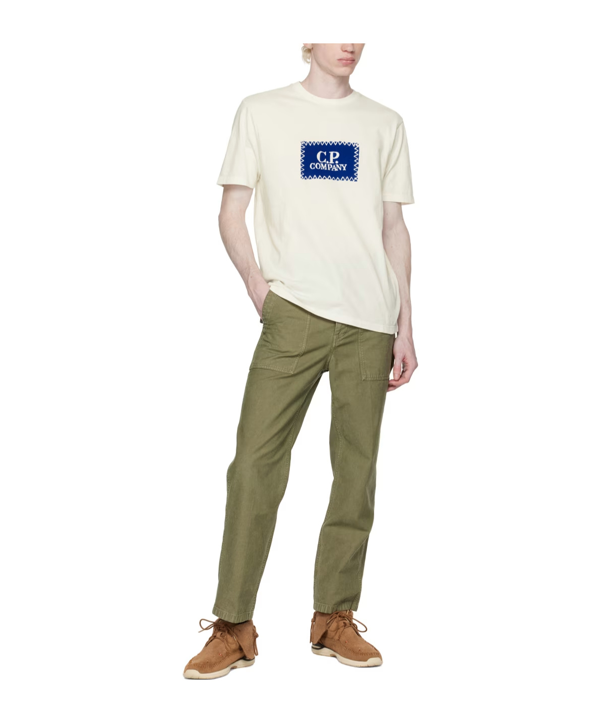 C.p. Company Logo-print Cotton T-shirt In White