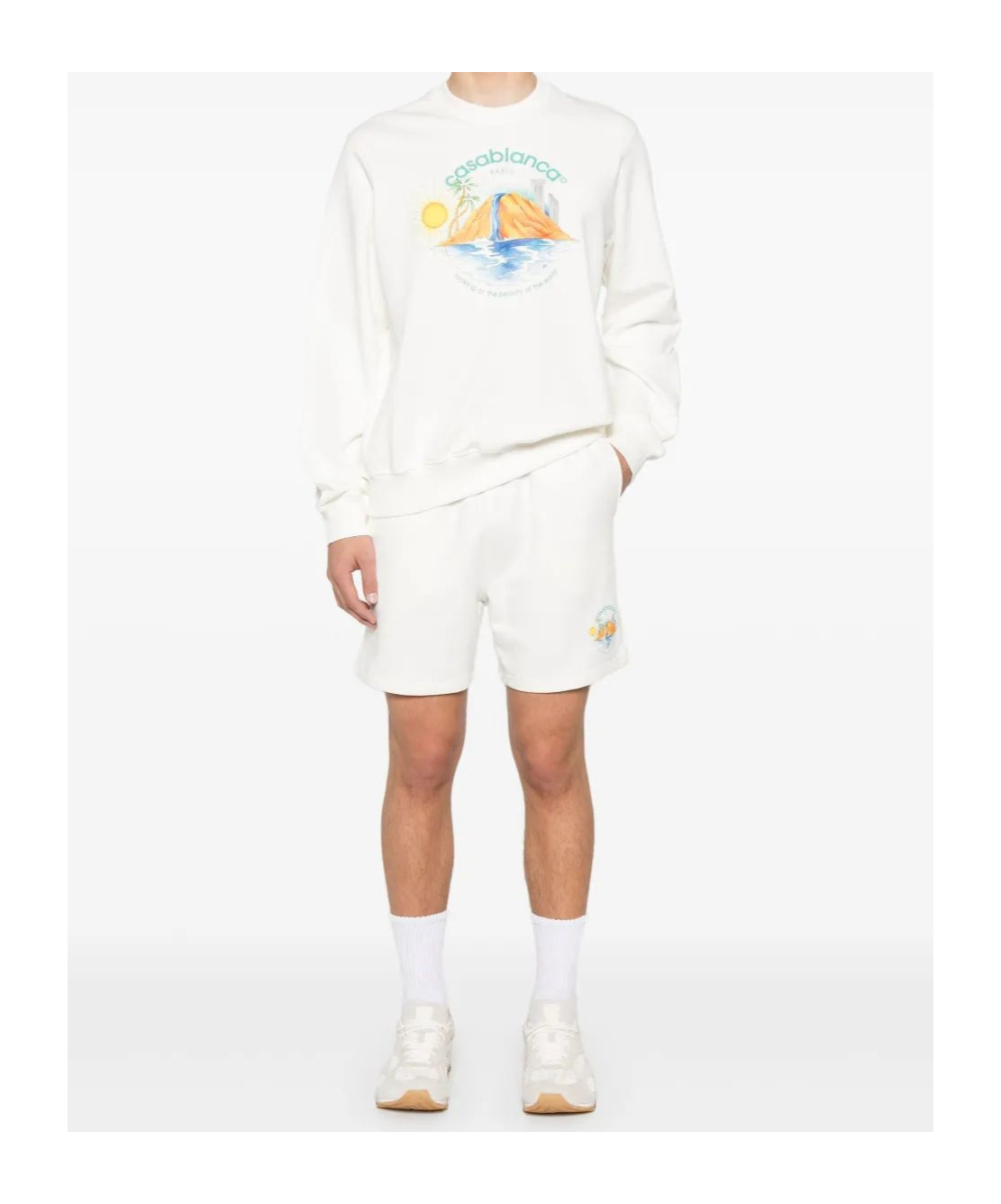 Casablanca Oasis Printed Sweatshirt In White