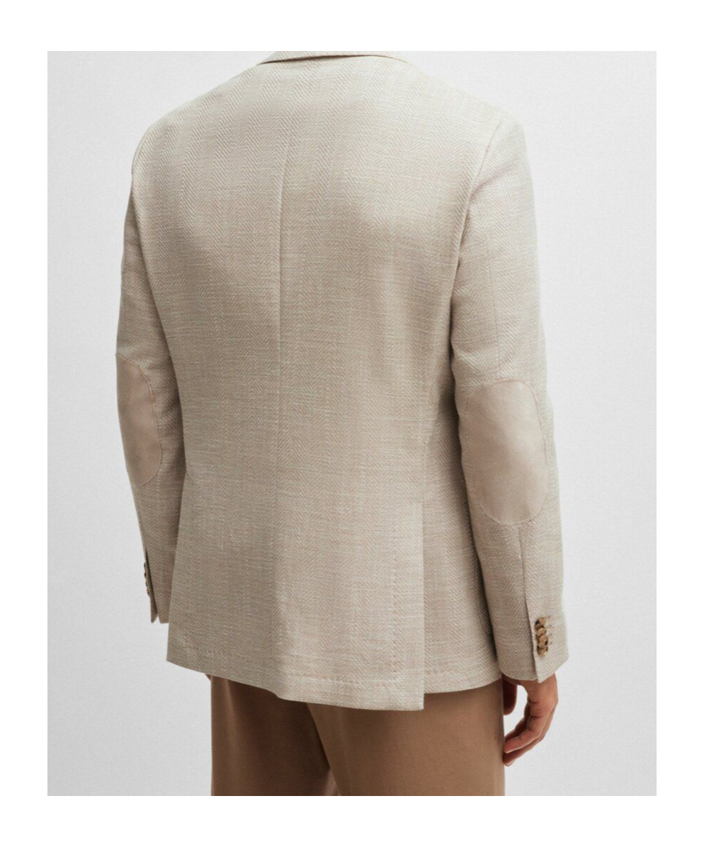 Hugo Boss Long-sleeved Suit Jacket In Nude
