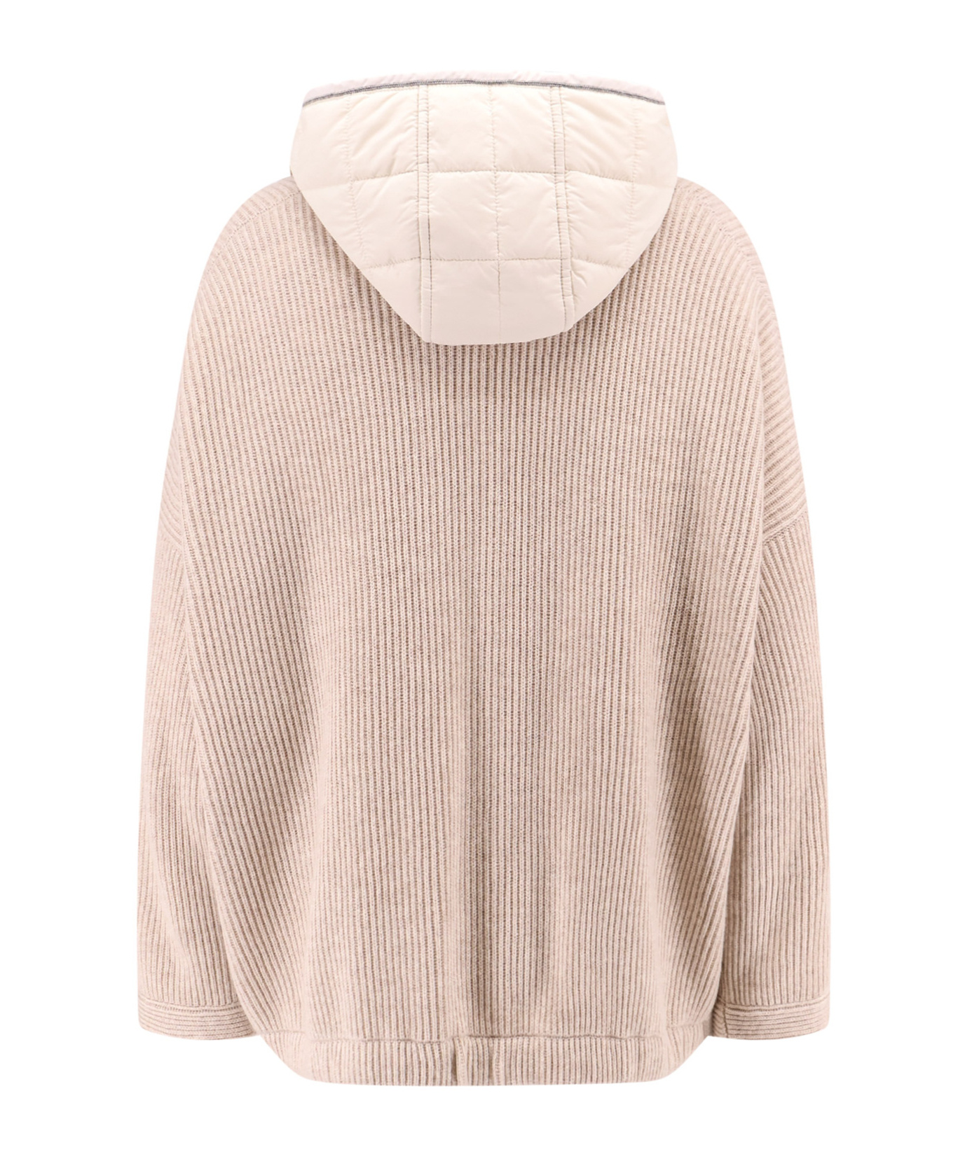 Brunello Cucinelli Ribbed Cashmere Jacket In Nude