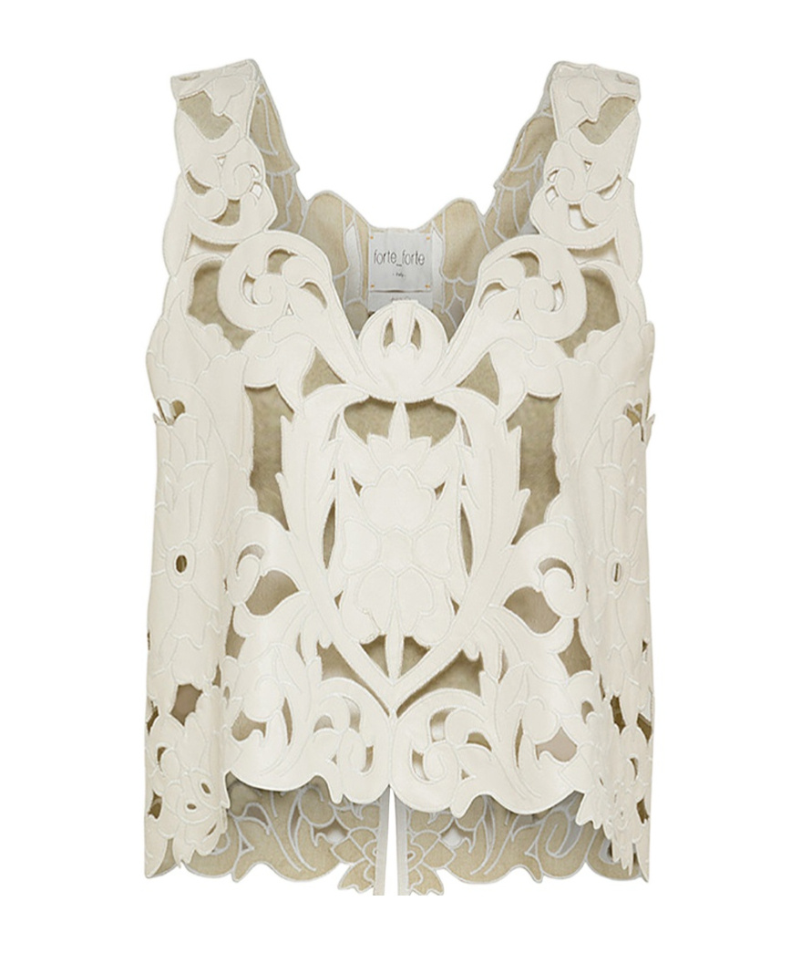 Forte Forte Poetic Orchid Crop Top In Vegan Leather