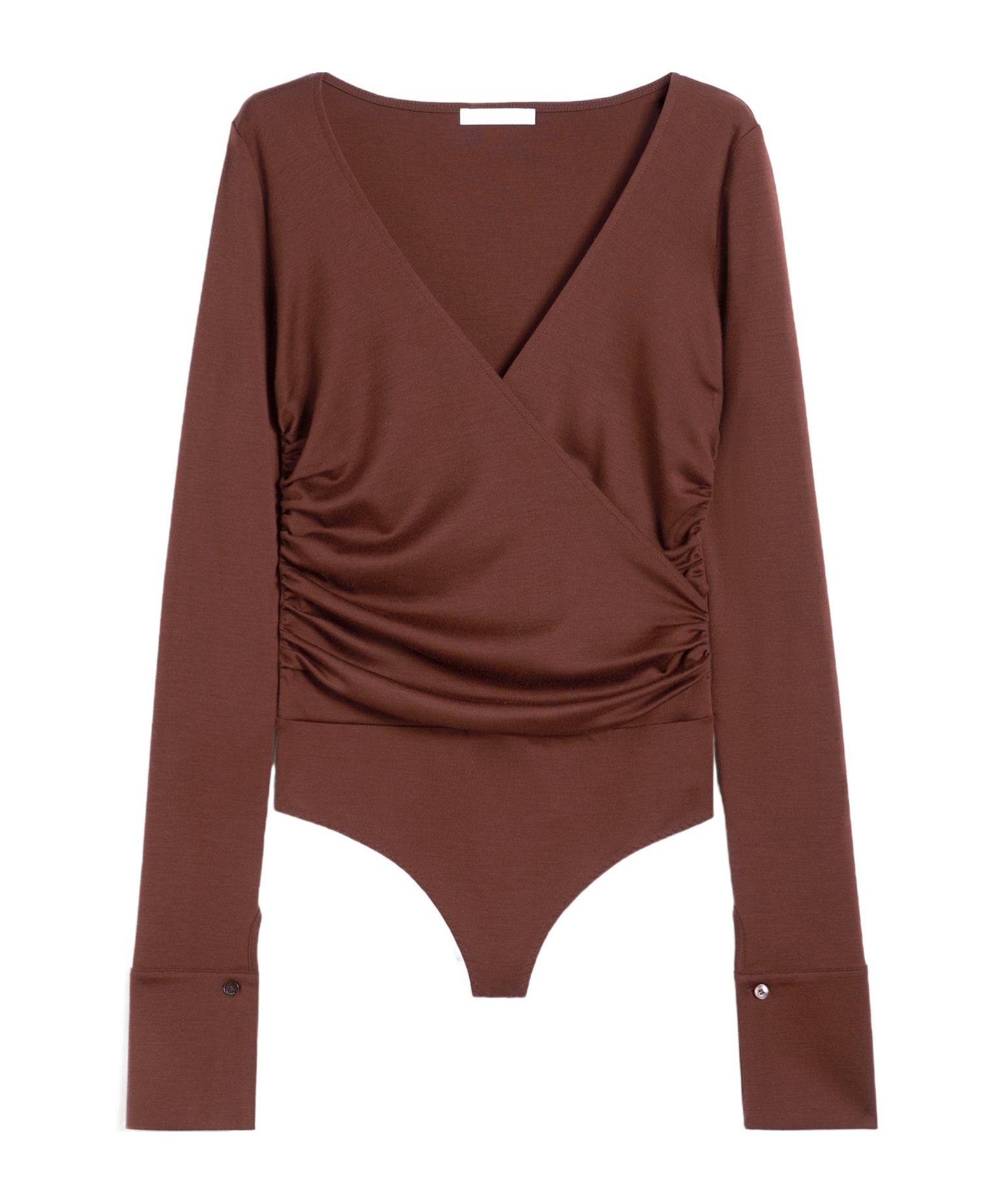 Max Mara Wool Jersey Bodysuit In Brown