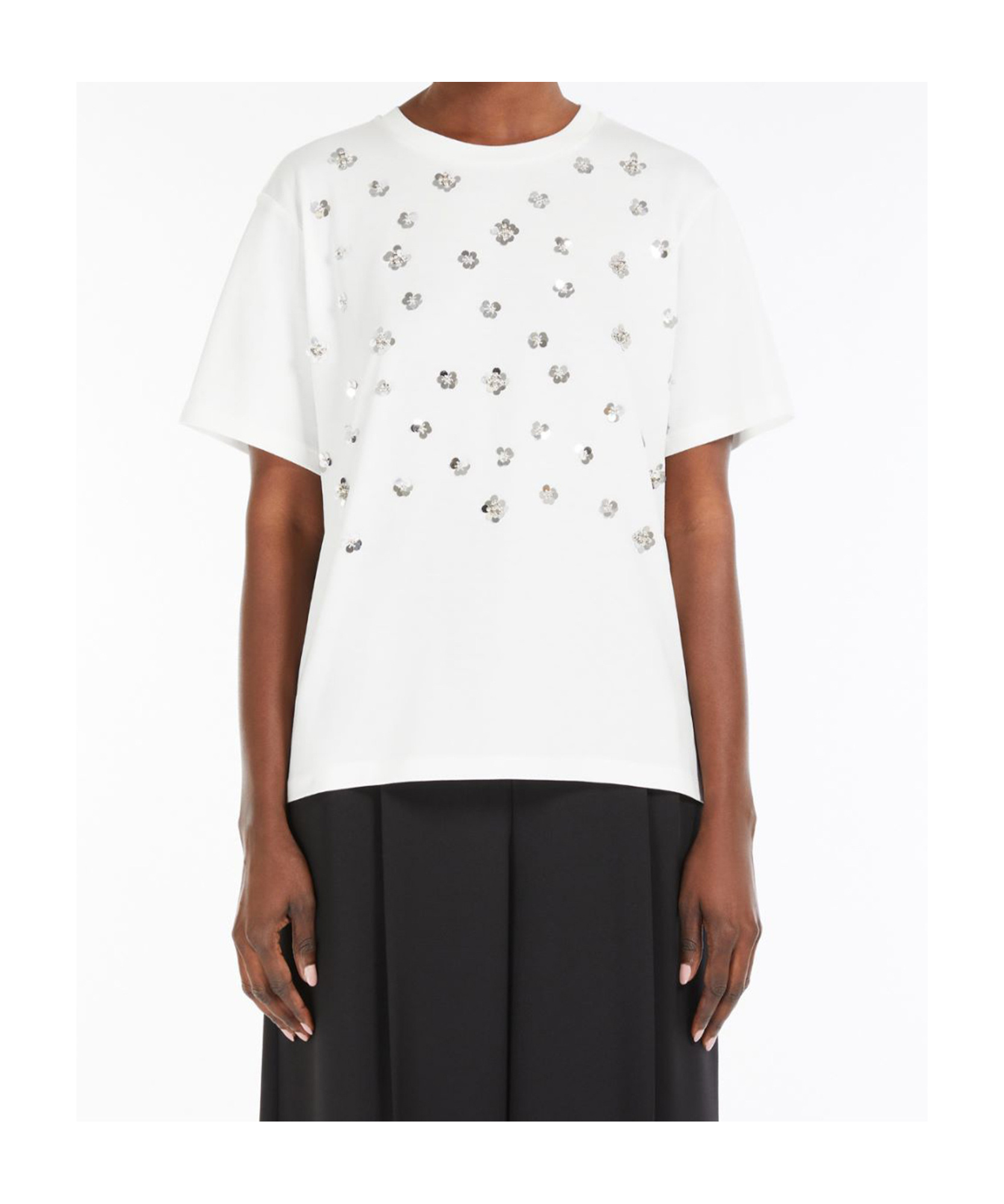Weekend Max Mara Item O-neck Short-sleeved T-shirt In White