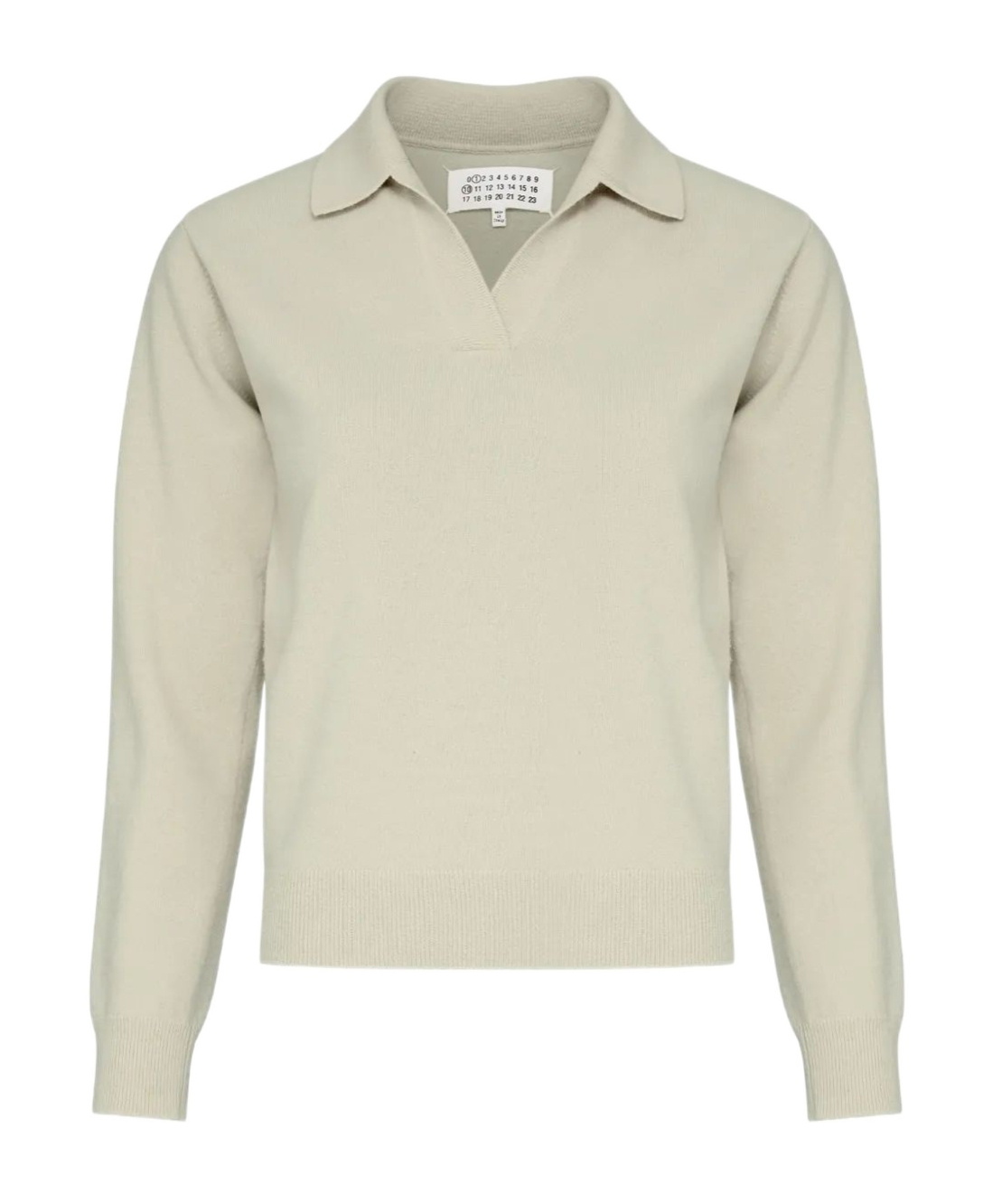Maison Margiela Ribbed Long Sleeve Top In Neutral