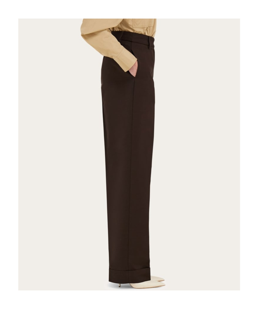 Shop Ferragamo Pleated Casual Pants In Black