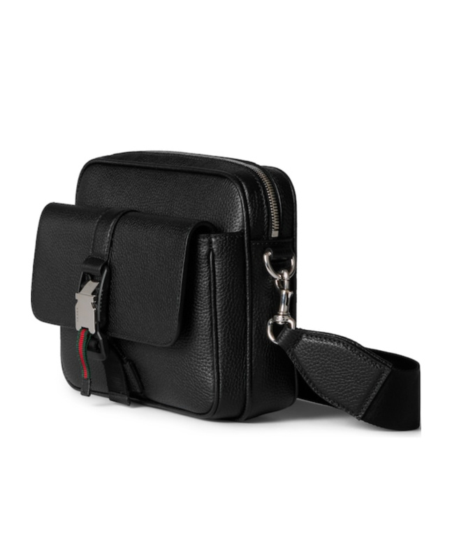 Gucci Small Cross-body Bag Decorated With Webbing In Black