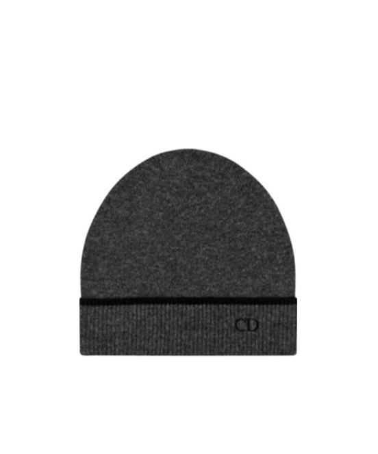 Dior Cd Logo Knitted Hat In Black