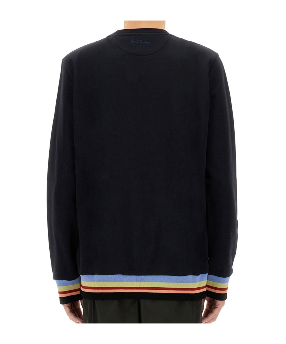 Paul Smith Signature Striped Crewneck Sweatshirt In Black