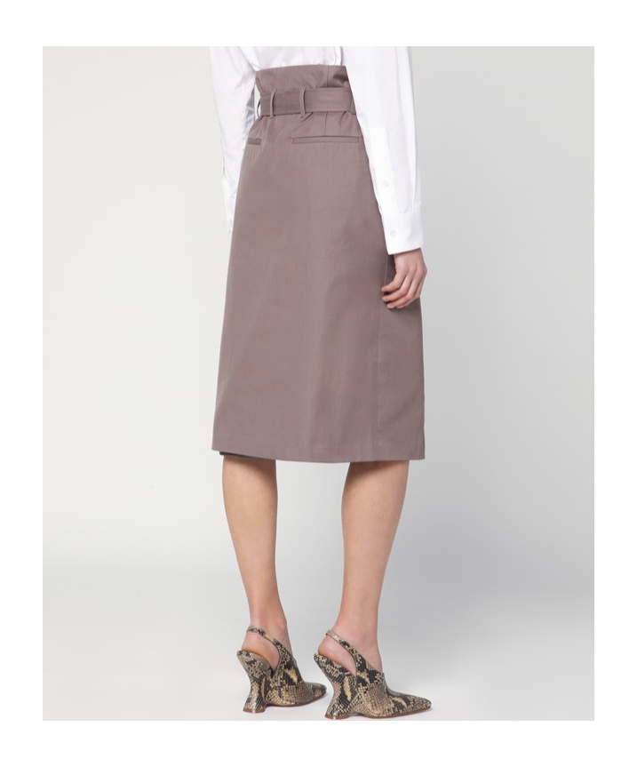 Dries Van Noten Taupe Skirt In Cotton With Belt Women
