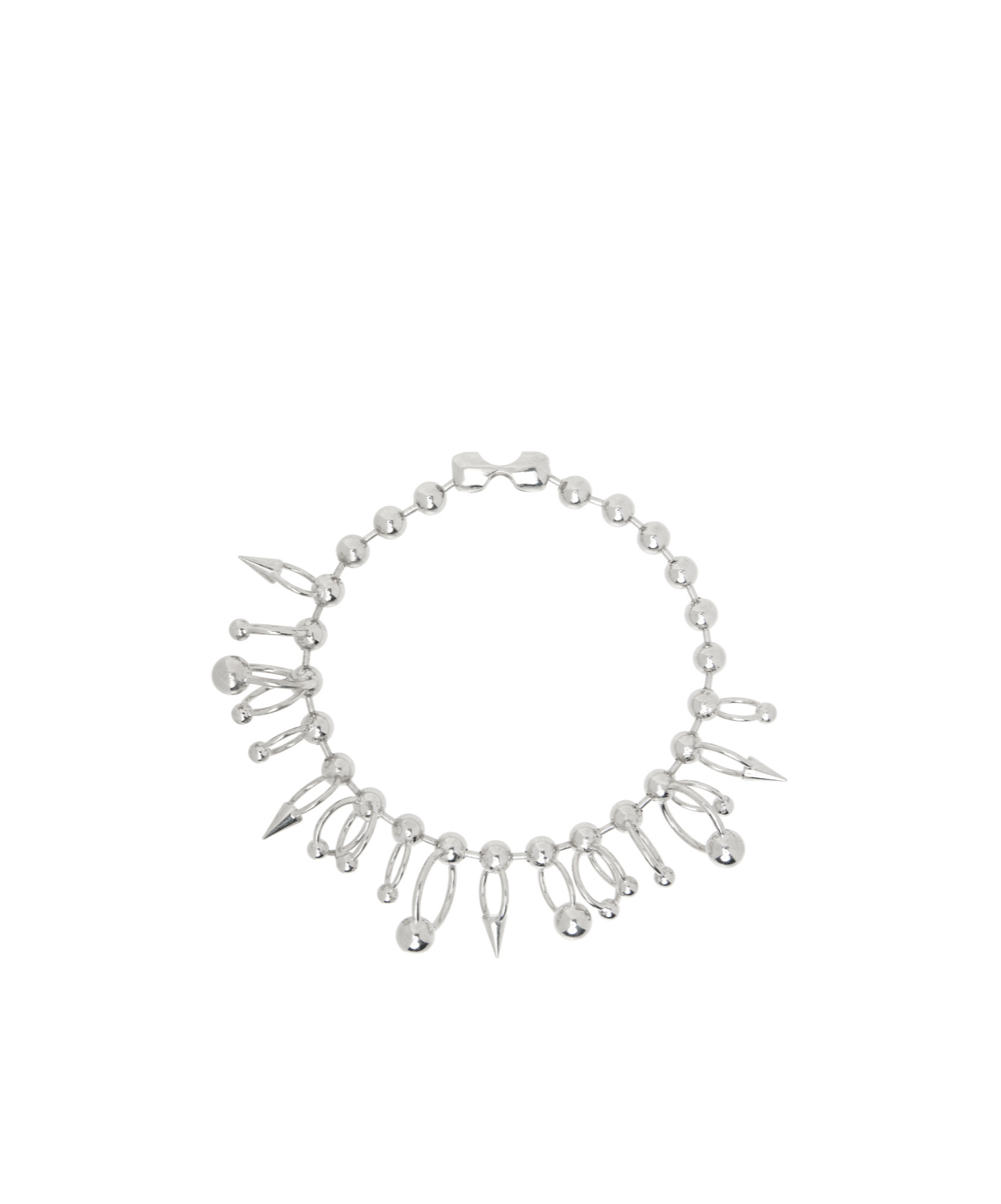 Jean Paul Gaultier Silver 'the Ball' Necklace In White