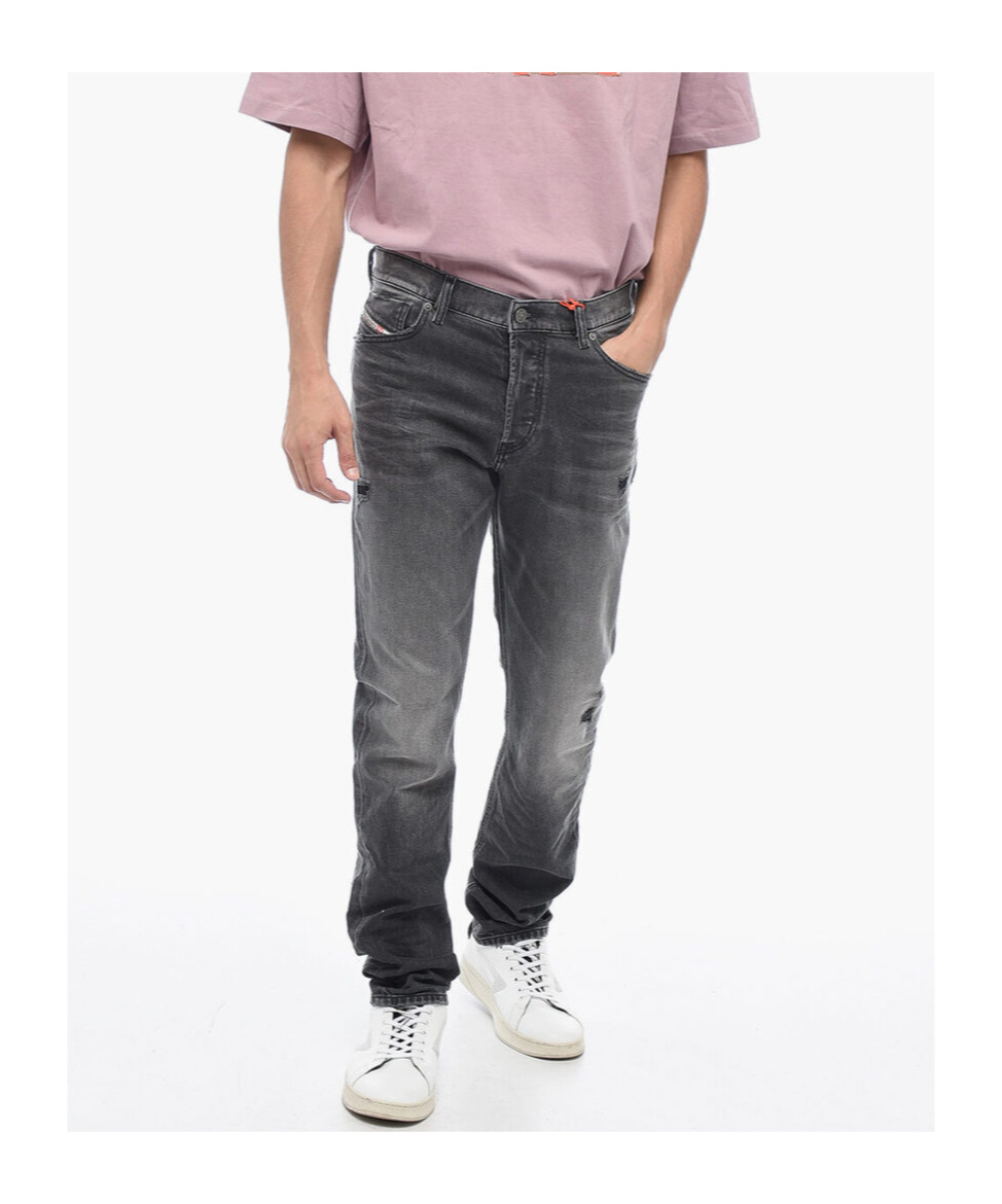 Diesel Straight Jeans Pants In Black