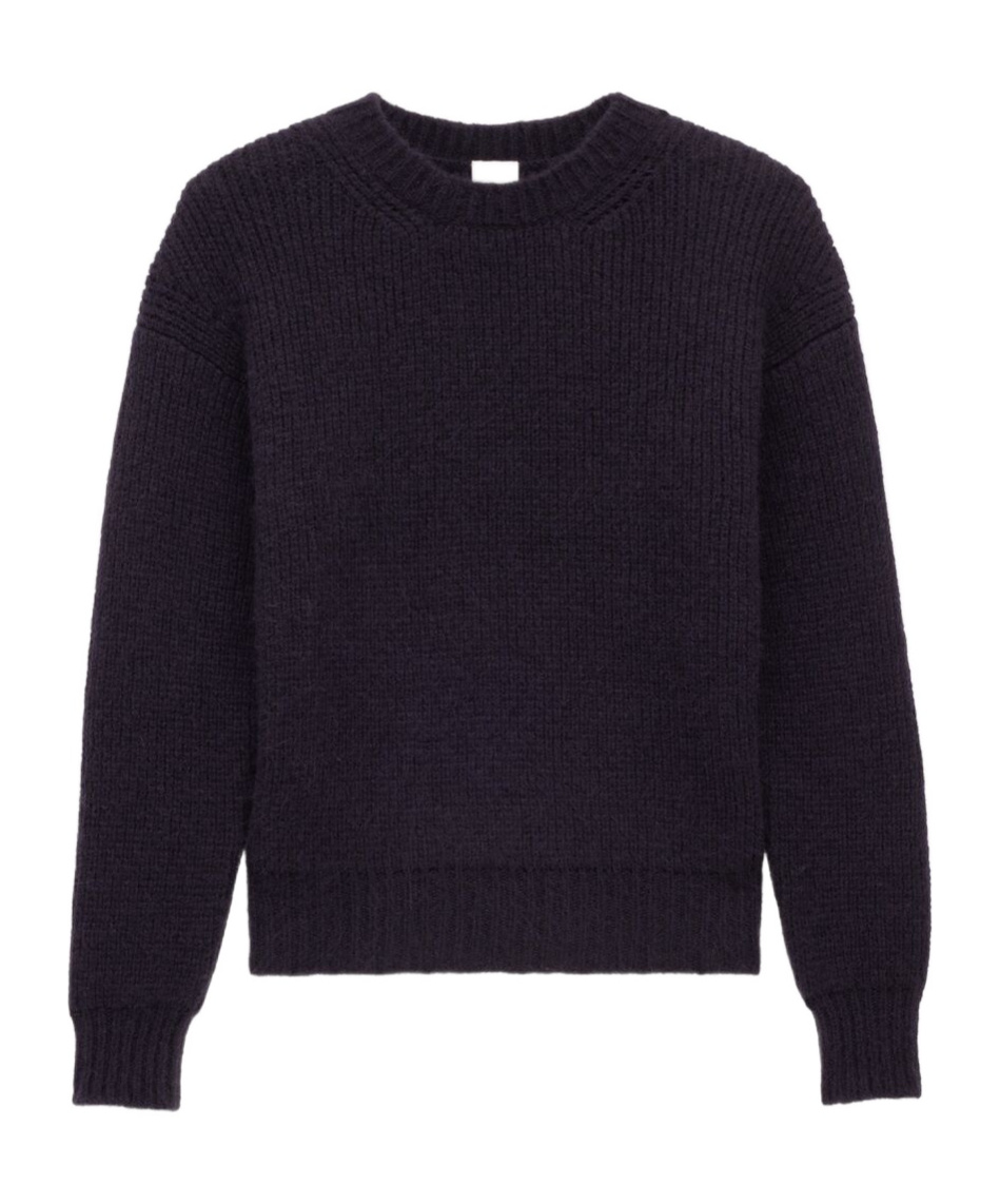 Saint Laurent Batwing Sweater In Half-milano Knit In Black
