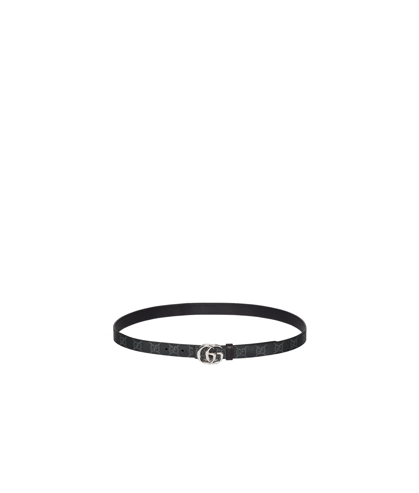 Gucci Reversible Gg Marmont Thin Belt In Black