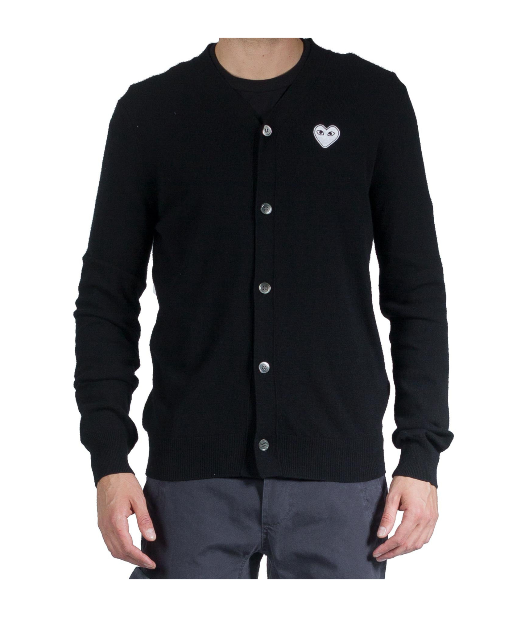 Comme Des Garçons Play Long-sleeved Sweater In Black