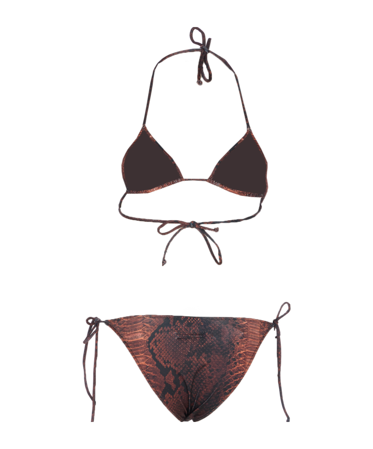 Jean Paul Gaultier Lace-up Bikini In Brown
