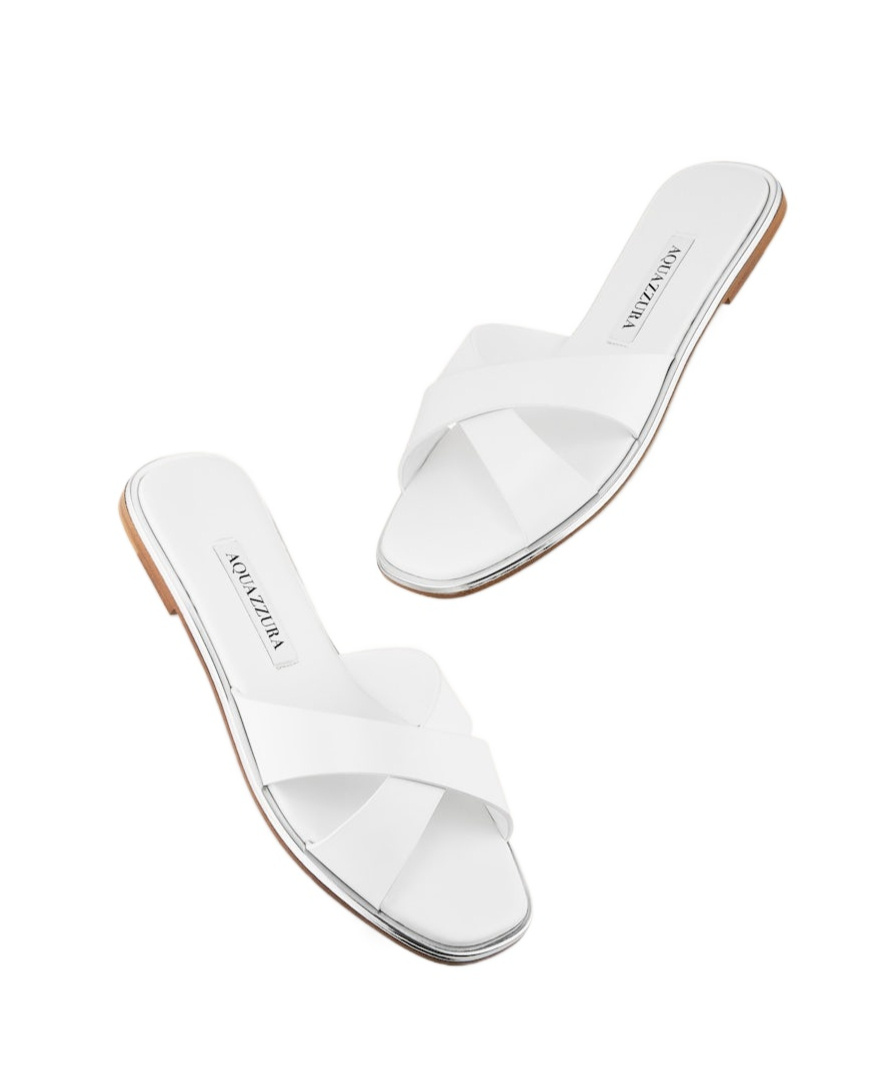 Aquazzura Divine Slide In White In White
