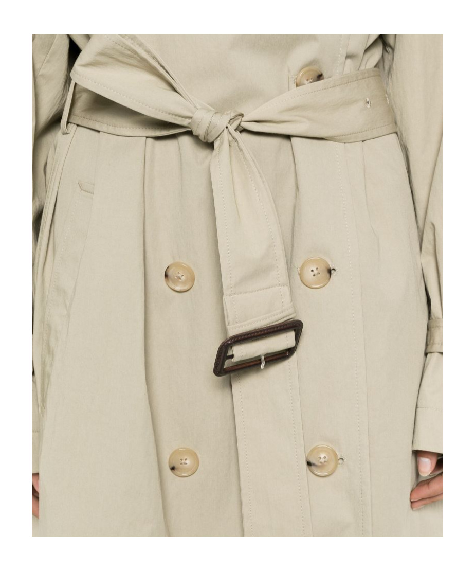 Totême Clay Crisp Cotton Blend Double-breasted Trench Coat In Neutral