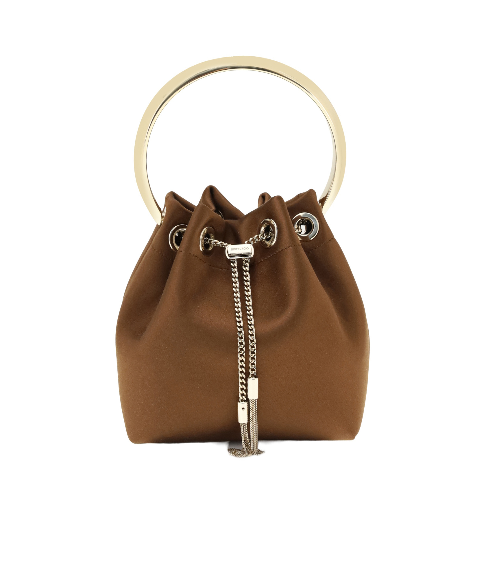 Jimmy Choo Women Bon Bon Leather Bucket Bag In Brown