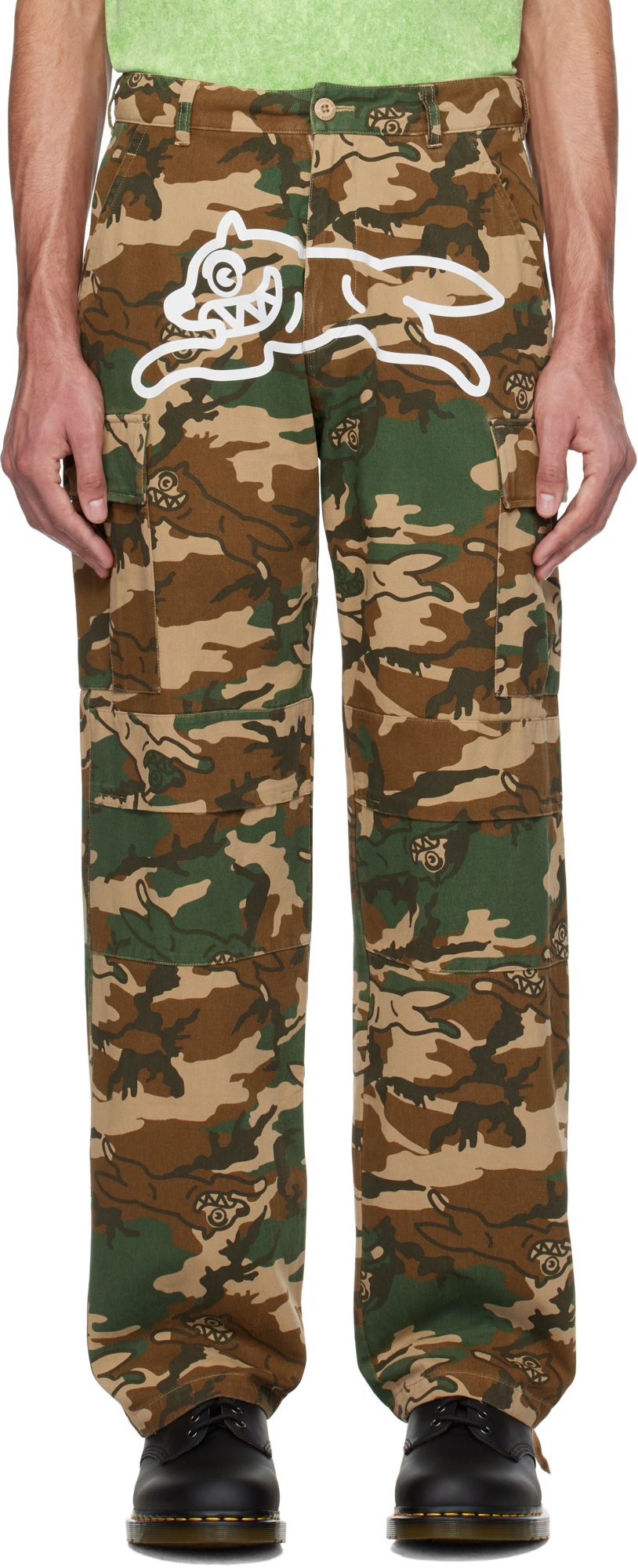 Shop Icecream Running Dog Woodland Cargo Trousers In Multi-color
