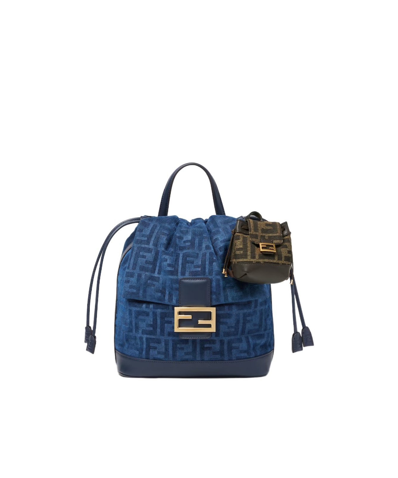 Fendi Nano Backpack Patterned Charm In Brown