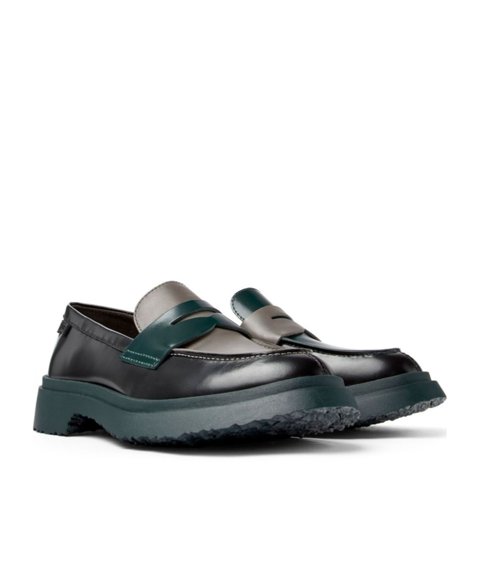 Camper Round Head Loafer Shoes In Black