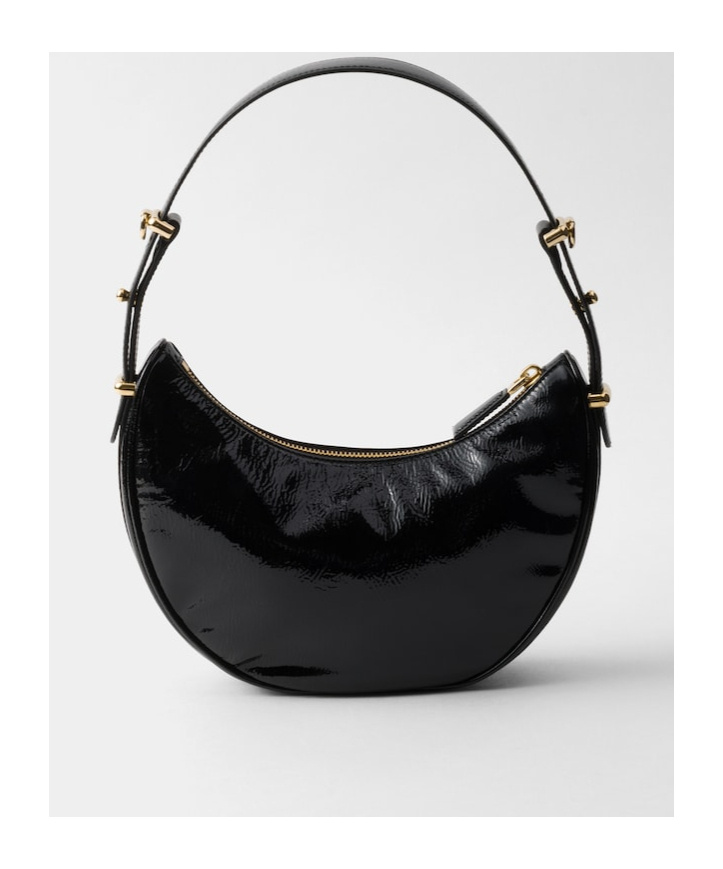 Prada Arqué Half Moon Shoulder Bag In Black