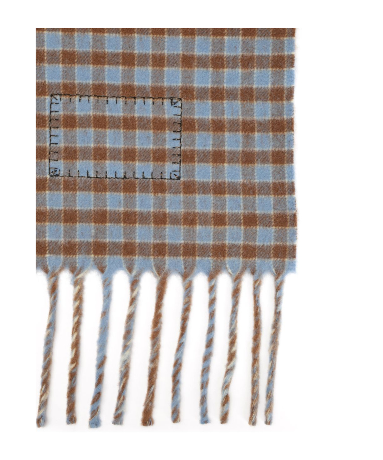 Marni Double-face Wool Scarf Scarves And Foulards Blue In Gray