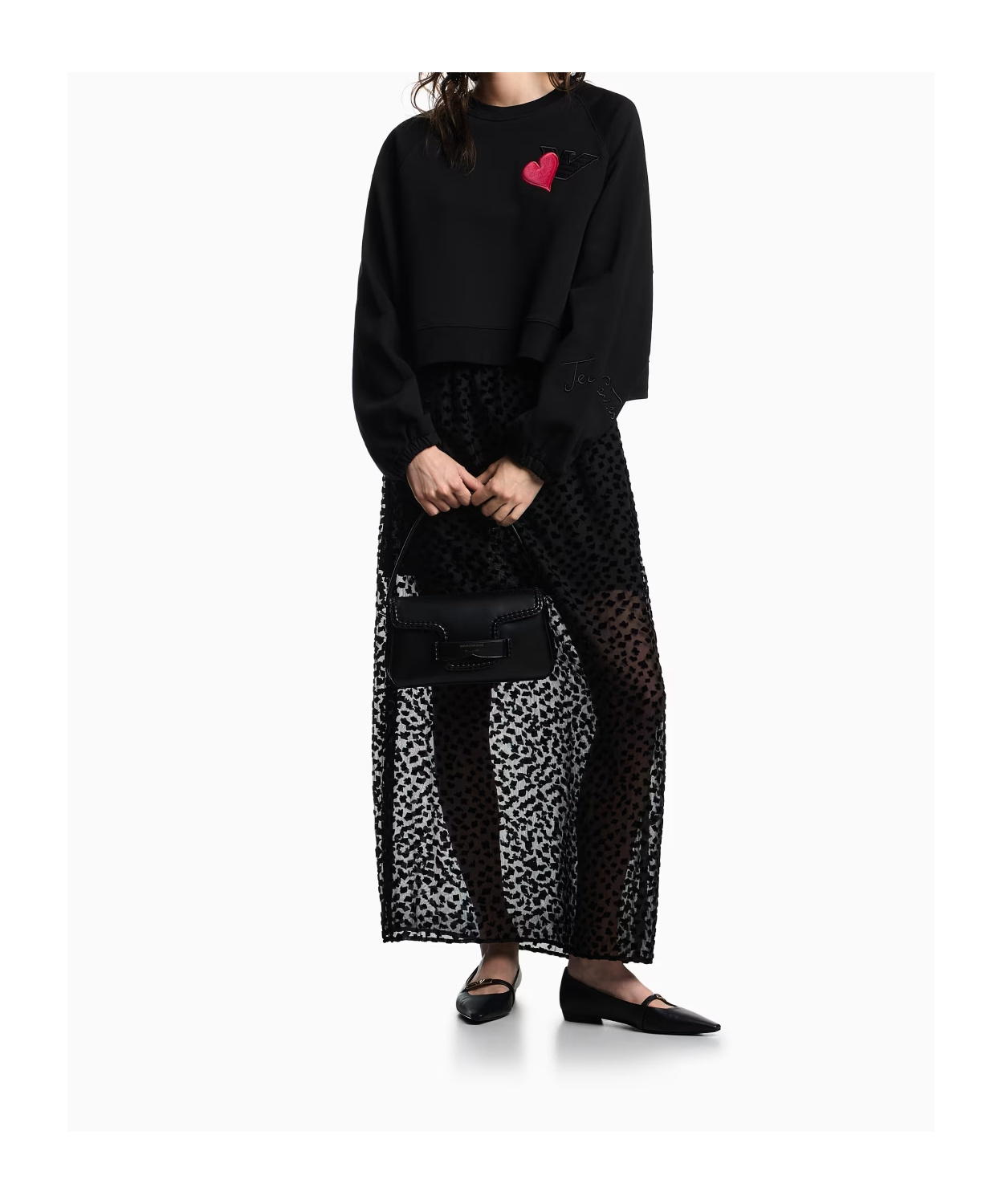 Emporio Armani Long Sleeve Sweatshirt In Black