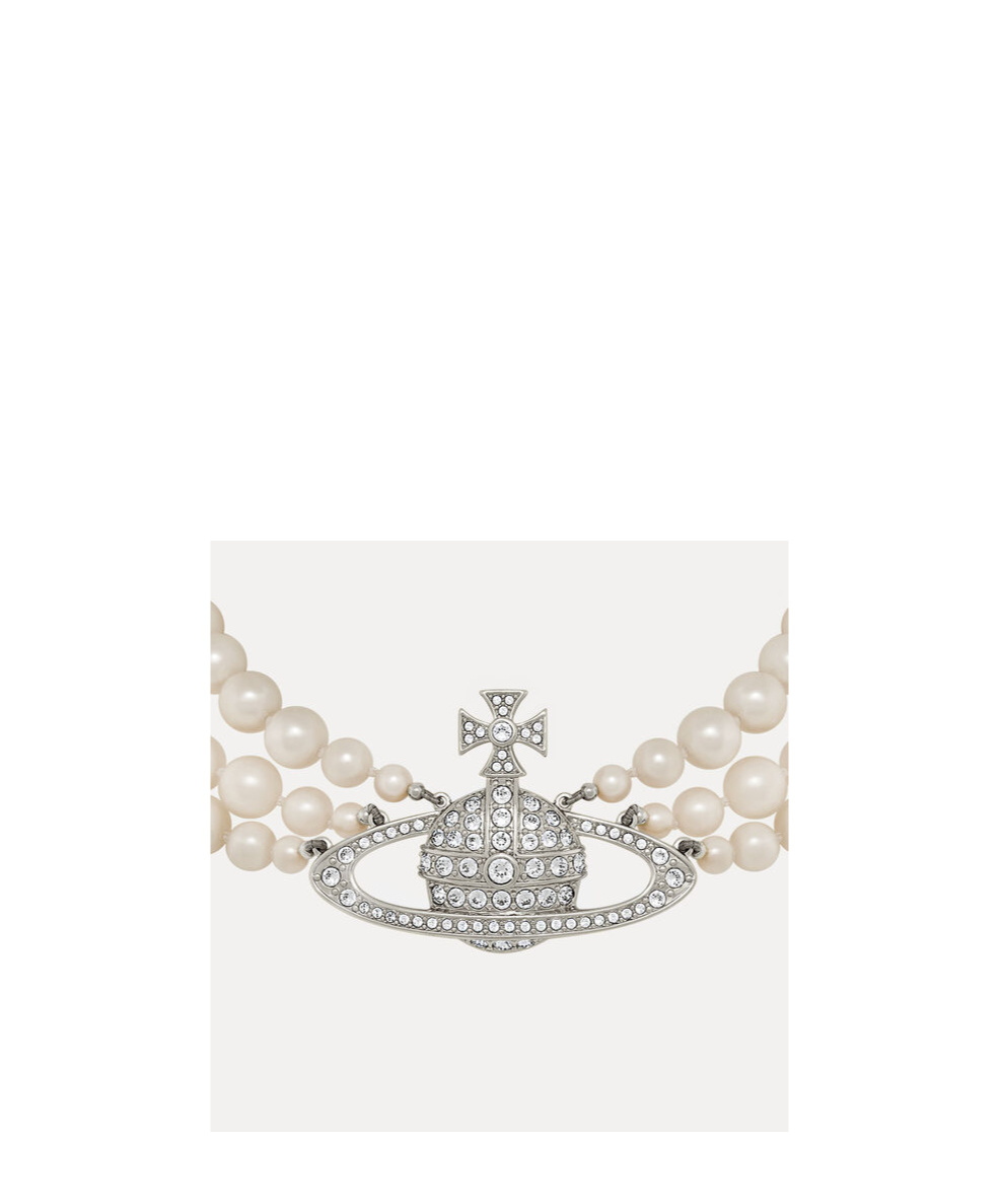 Vivienne Westwood Three Rows Of Pearl Necklaces In Yellow