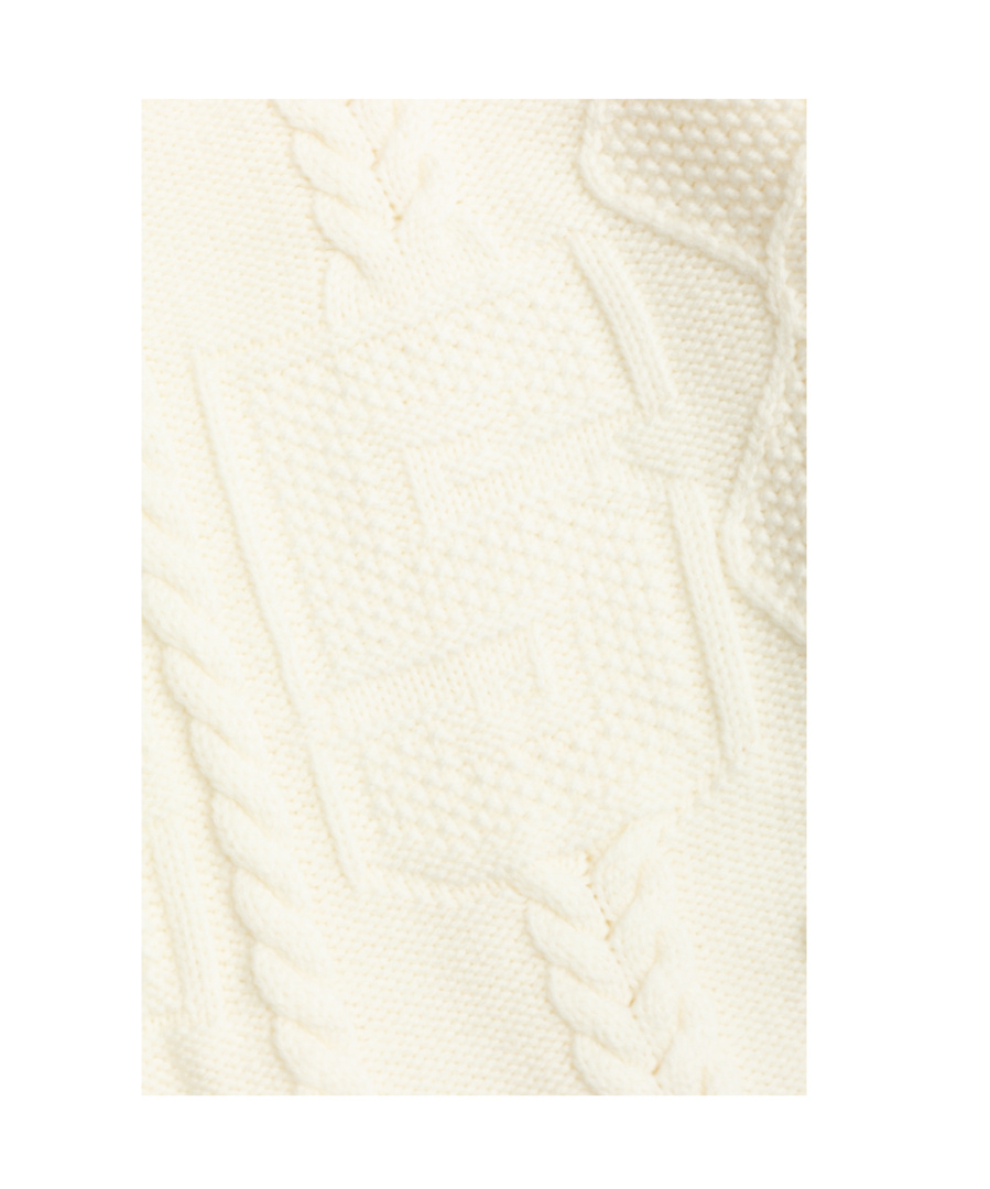 Fendi Cable-knit Polo-neck Sweater