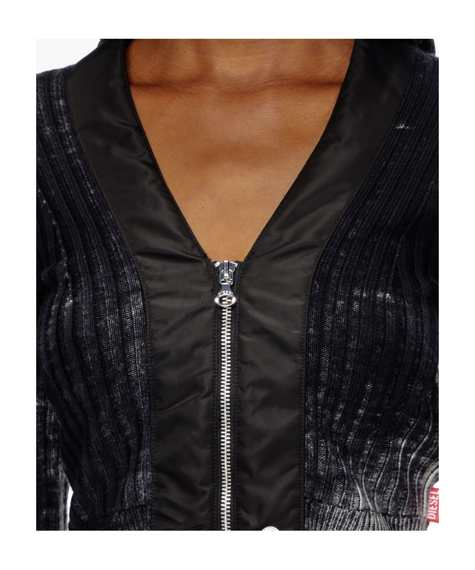 Diesel M-asera Cropped Cardigan In Black
