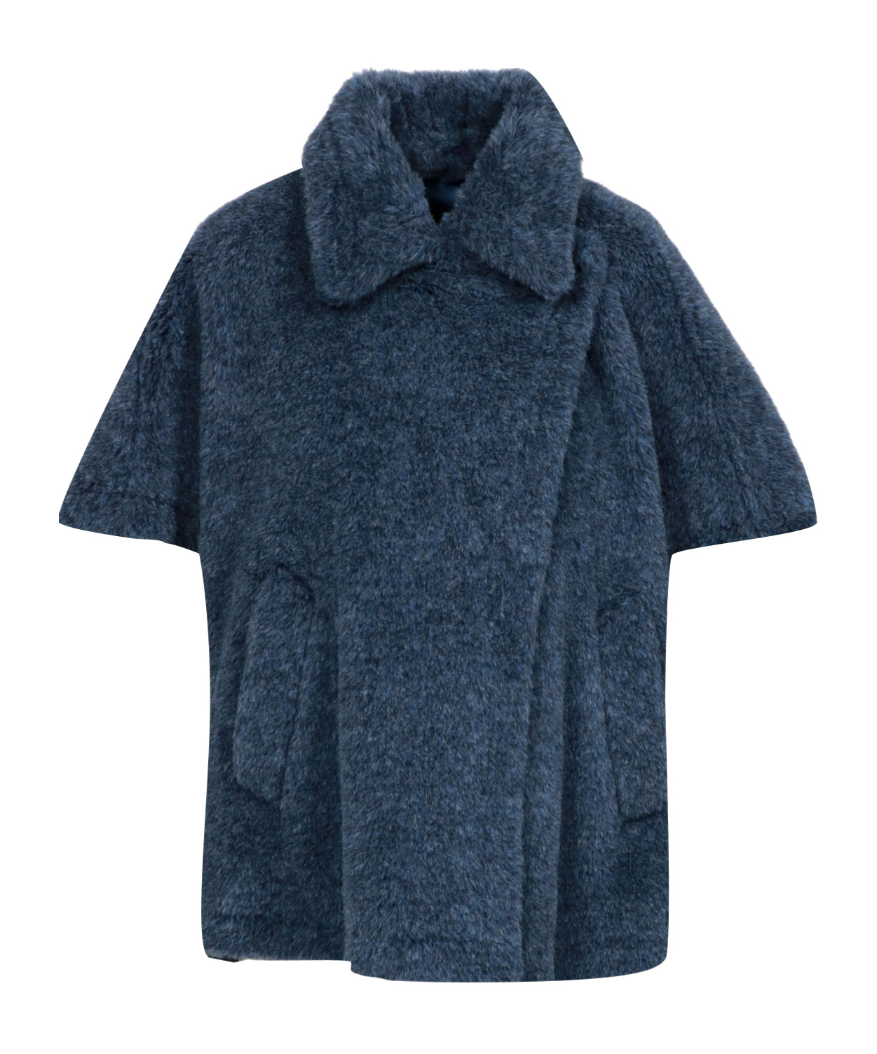 Max Mara Lapel Cape In Blue