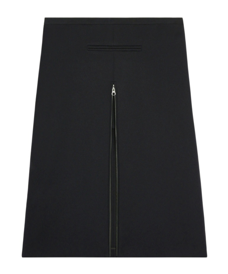 Shop Courrèges Zip-detail Twill Midi Skirt In Black