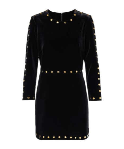 Dodo Bar Or Ska Velvet Minidress In Black