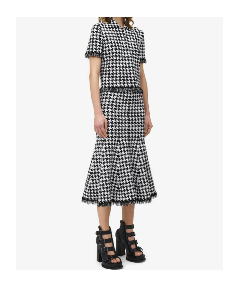 ALEXANDER MCQUEEN HOUNDSTOOTH MIDI SKIRT