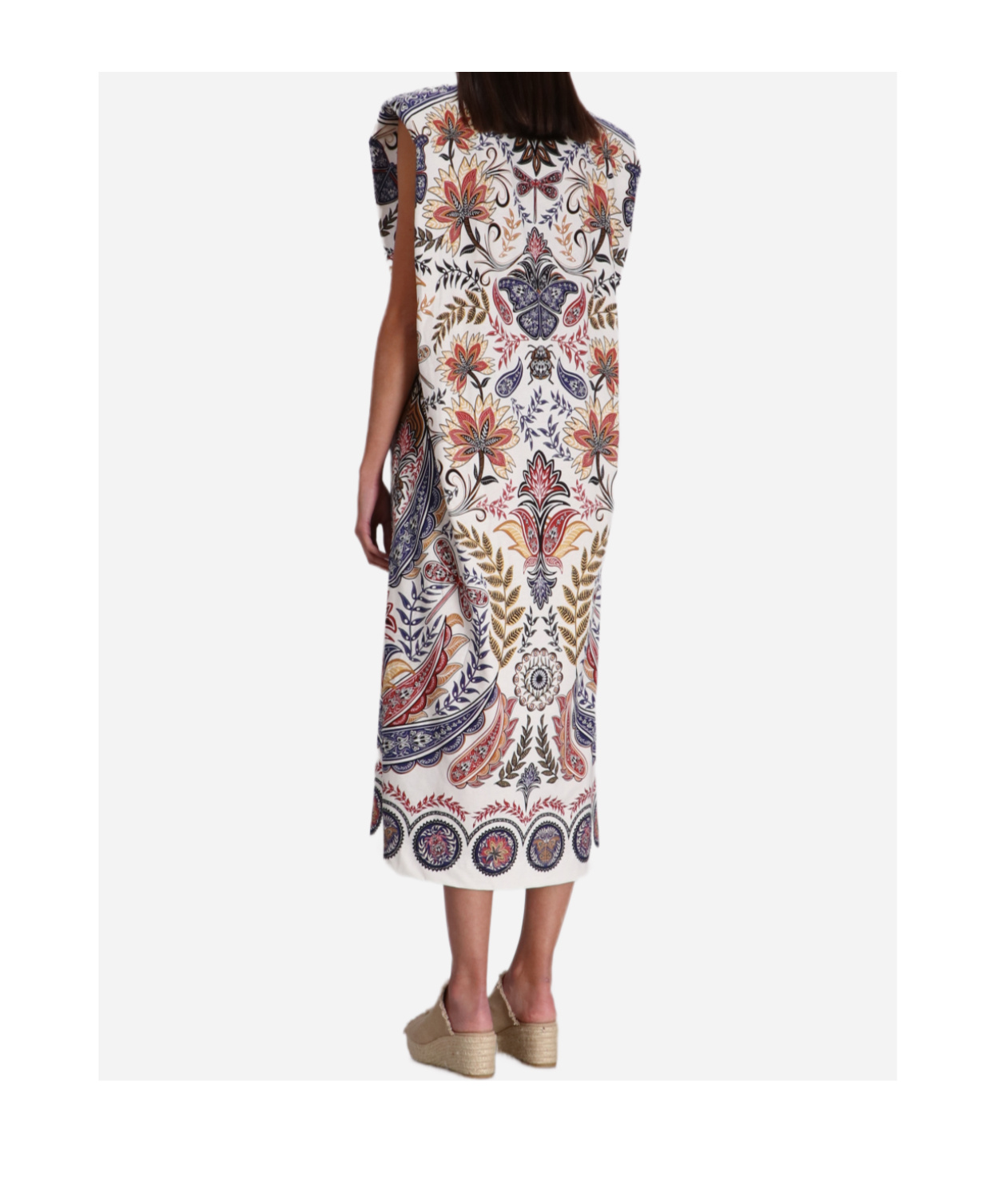 Farm Rio Boho Glam Off-white Midi Dress Boho Glam Off-white