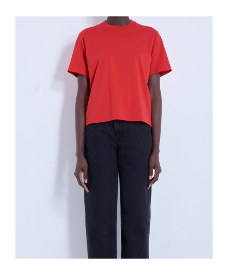 Loulou Studio Open-necked Black Shirt In Red